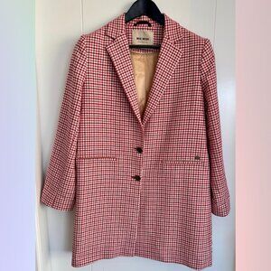 Mos Mosh Checkered Red Long Blazer – Size 42